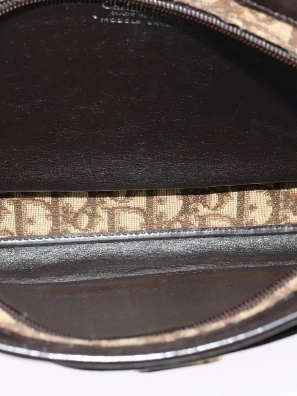 Christian Dior Trotter Canvas Shoulder Bag Beige Auth 126128 - Picture 10 of 16